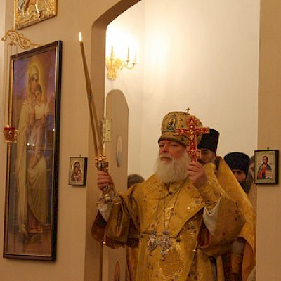 Престольный праздник в храме Трех Святителей (при Псковском государственном университете)