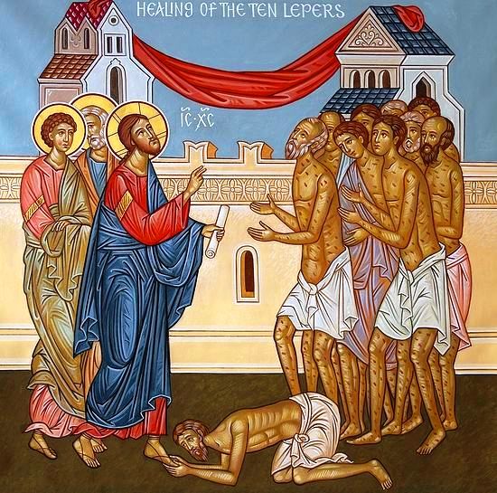 Икона "Исцеление десяти прокаженных"